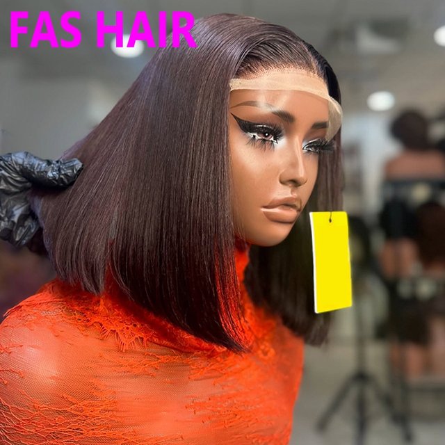 Coco Brown Bone Straight Bob Wig - 100% Human Hair (Dark Brown, Natural Look, Medium Length, Heat Resistant)