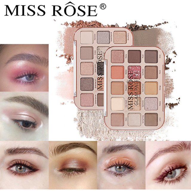 MISS ROSE 15 Color Makeup Matte Contour Eyeshadow Palette, Multi Color, Long Lasting, Sweat Proof, Easy To Apply, Fine Shimmer Eyeshadow