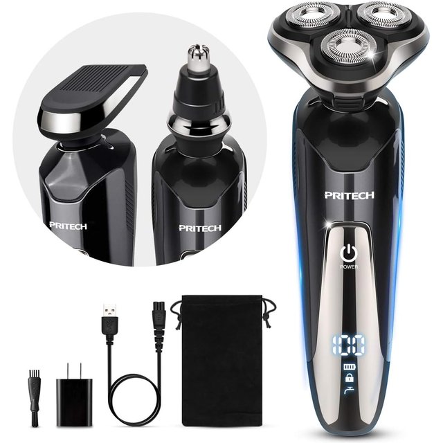 Men's Electric Shaver - Wet/Dry With Nose & Sideburn Trimmer
