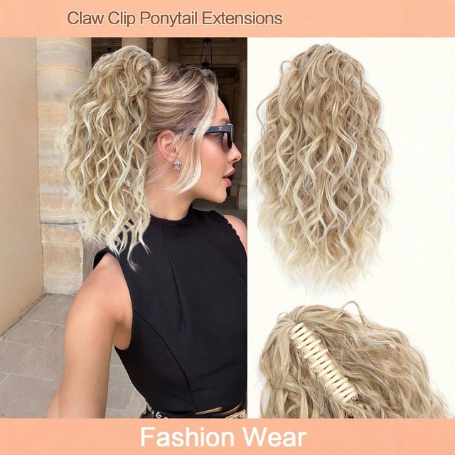 European And American Style Short Curly Ponytail Wig High Temperature Silk Fluffy Wigs with Clips And Drawstrings for women Cross Border Foreign Trade Hot Selling