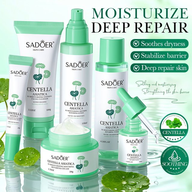 Cross-border In-stock Centella Asiatica B5 Series SADOER Soothing Moisturizing Skin Care Set, Direct Sales From Foreign