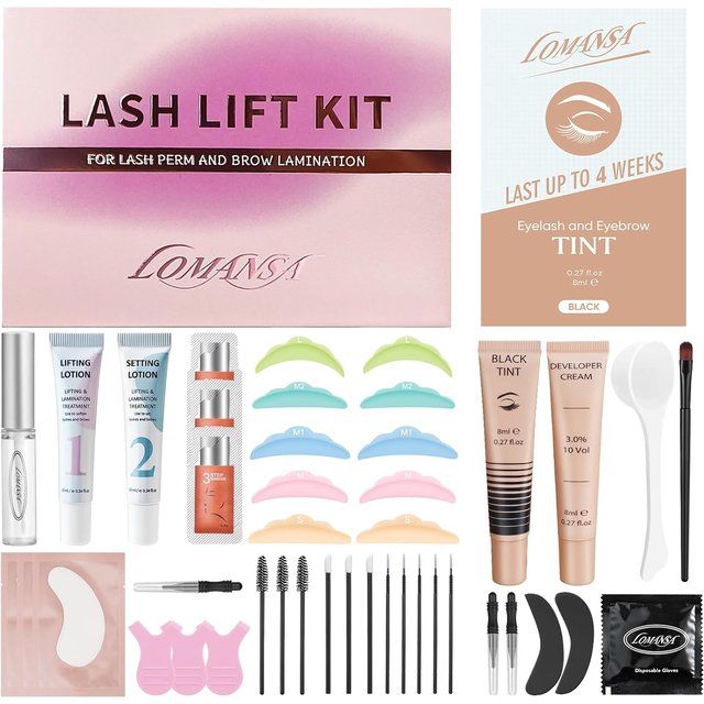 Lomansa Eyelash Lift And Color Lash Perm Kit Curling Perming Voluminous Lashes With Complete Tool Salon Result Lasts 4