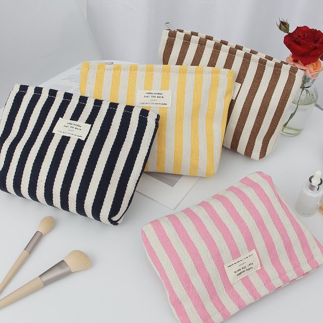 Berger Luggage Managed Supply Exclusively For Striped Cosmetic Bag Hand Held Large Capacity Wash Storage