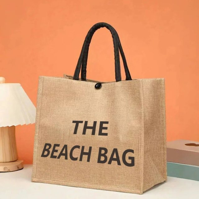 Linen tote bag large capacity bag commuting mommy bag ins makeup bag storage bag