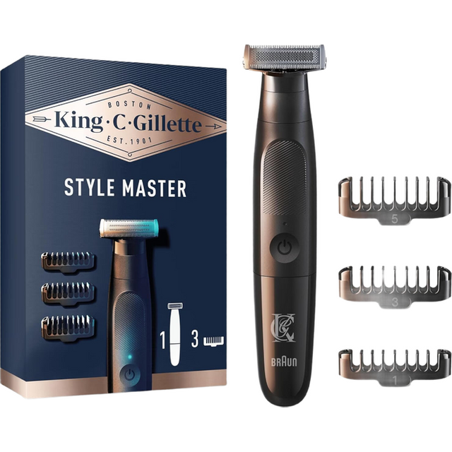 Gillette King C Style Master Beard Trimmer Stubble Trimmer & Electric Shaver With One 4D Blade Includes 3 Comb Attachments 1 Set