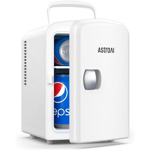 AstroAI Mini Fridge, 4 Liter/6 Can AC/DC Portable Thermoelectric Cooler & Warmer for Skincare, Beverage, Food, Home, Office and Car, ETL Listed – White