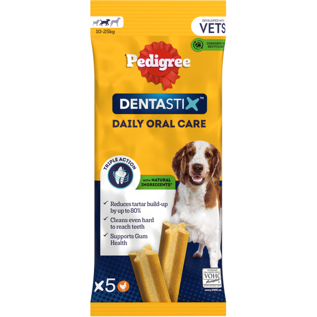 Pedigree Dentastix Daily Oral Care Medium 10-25kg 5 Sticks 128g