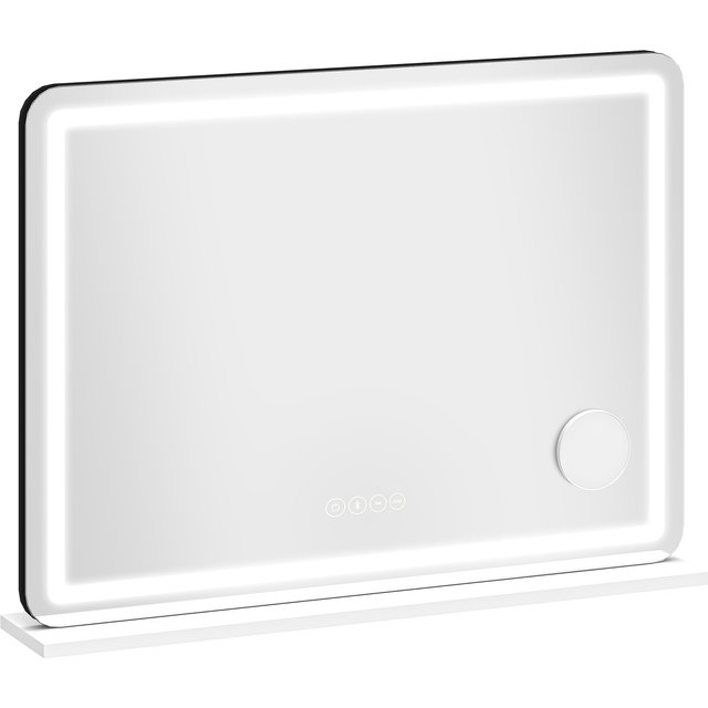 HOMCOM Vanity Mirror with Lights, Dimmable Makeup Mirror with Adjustable Colour Temperature, RGB Light, Bluetooth Speaker White | Aosom Ireland