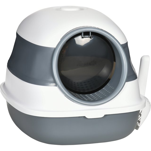 PawHut Cat Litter Tray with Lid, Hooded Cat Litter Box with High Sides, Deodorant, No Litter Spill, Large Two-way Entrance, Scoop Included | Aosom Ireland