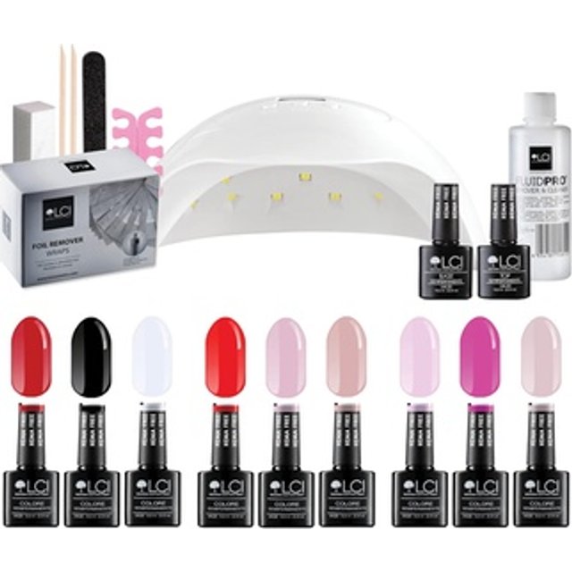 Kit Semipermanente Hema Free Base+Top+6 Colori con Lampada