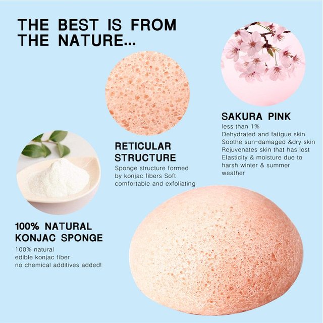 Ensemble 8 Éponges Konjac Konjac Lave Visage Flutter Soin Facial Naturel Éponges pour le Corps Nettoyage Doux beige