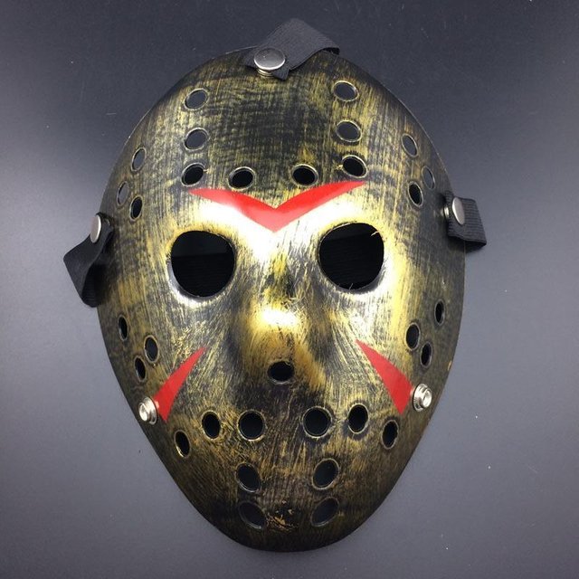Nouveau style Jason et vendredi 13 Horror Hockey Cosplay Costume Halloween Cosplay Masque facial complet beige