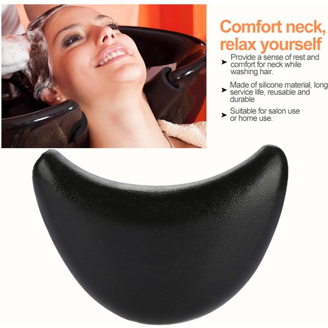 Salon Silicone Coiffure Lavage de Cheveux Oreiller de Nuque Coussin pour Bac à Shampooing black