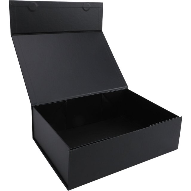 Boîte Cadeau Pliable à Fermeture Magnétique Ouverture par Rabat Grande Boîte Saint-Valentin pour Bijoux Parfums Noir noir