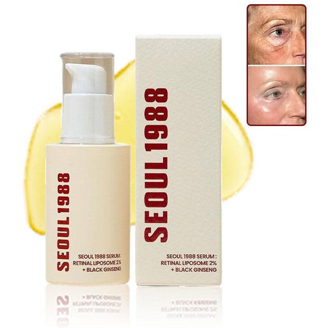 SEOUL 1988 Vitamin C Faltenpflege 4% Retinol Ginseng Gesichtsserum Straffung Feine Linien Augencreme Feuchtigkeitsspendendes Aufhellendes Set