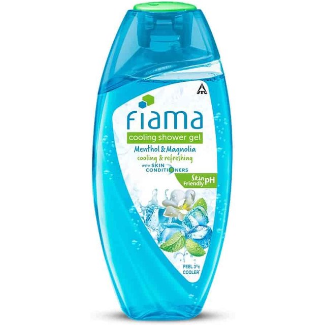 Fiama Gel Douche Rafraîchissant Menthol & Magnolia 250 ml Bouteille Unique Hydratation Rafraîchissante de la Peau blue