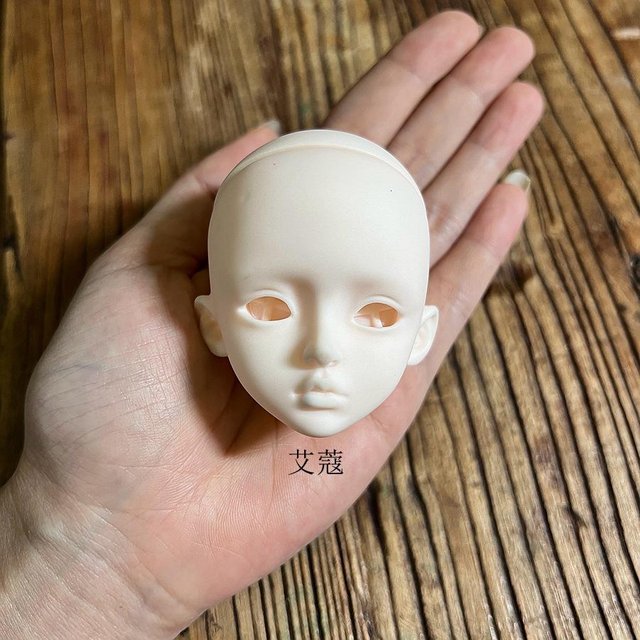 1 Stück 16 Zoll Puppenkopf Ohne Make-up MJD Puppenzubehör mit wechselbaren Augen Verkleidungsspielzeug Only Head white