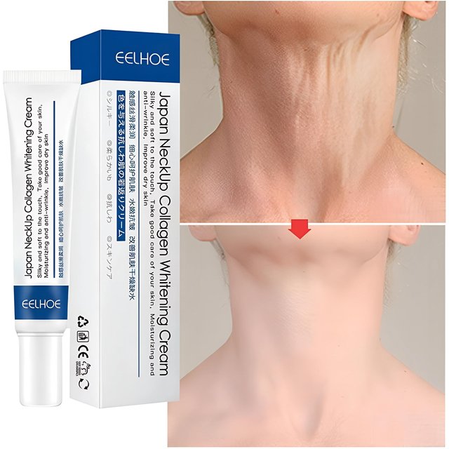 Kollagen-Halscreme Anti-Aging Strafft den Hals und das Kinn Effizient Reduziert feine Linien in der Hautpflege Aufhellend Feuchtigkeitsspendend 20g beige