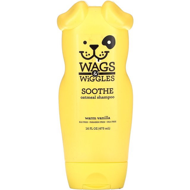 Wags & Wiggles, Beruhigendes Haferflocken-Shampoo, Warme Vanille, 16 fl oz (473 ml) yellow