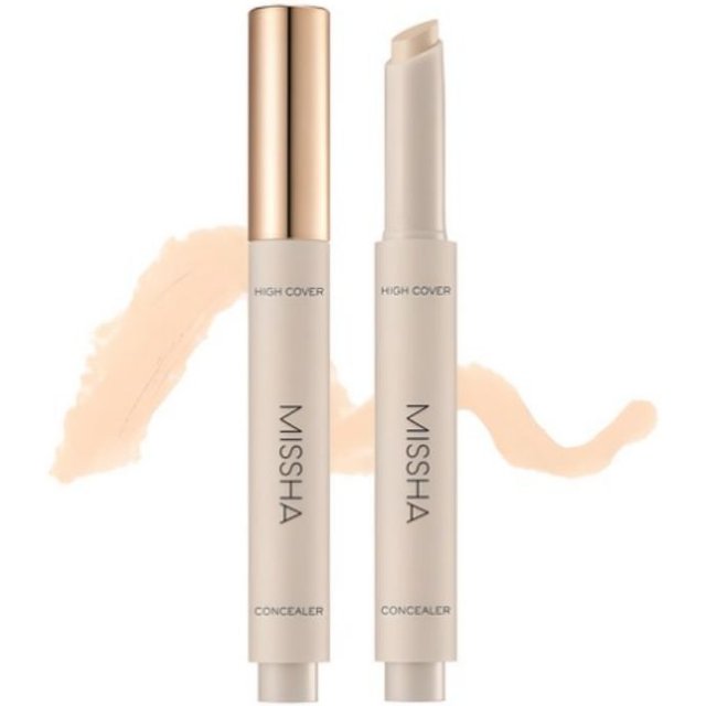 MISSHA High Cover Stay Stick Concealer 2,8g – Full Coverage Langanhaltender Concealer Stick No.23 Sand beige