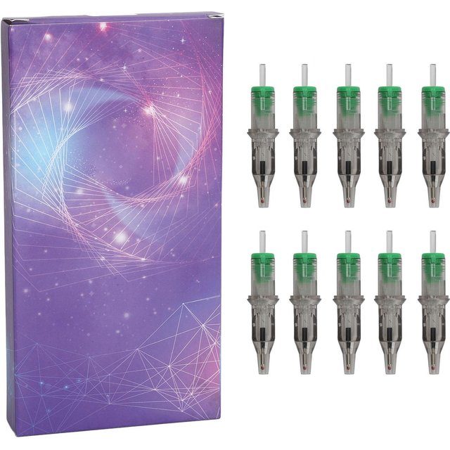 10 Stück Tattoo-Kartuschen Kugelschreiber 250g Druck Elastische Feder Make-up Tattoo-Zubehör für Anfänger Übung Green