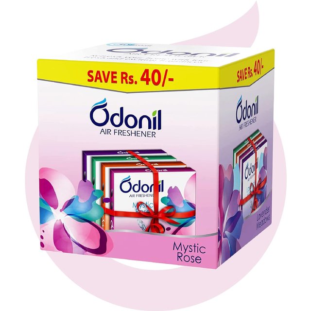 Blocs Désodorisants Odonil pour Salle de Bain 192g (48gX4) Parfums Floraux Mixtes Longue Durée yellow