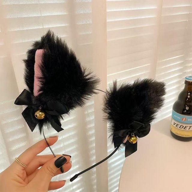 Bandeau oreilles de chat Sexy pour femmes et filles, collier avec nœud en dentelle, cloche en peluche, bandeau pour cheveux, Costume de mascarade de Cosplay, accessoires pour cheveux