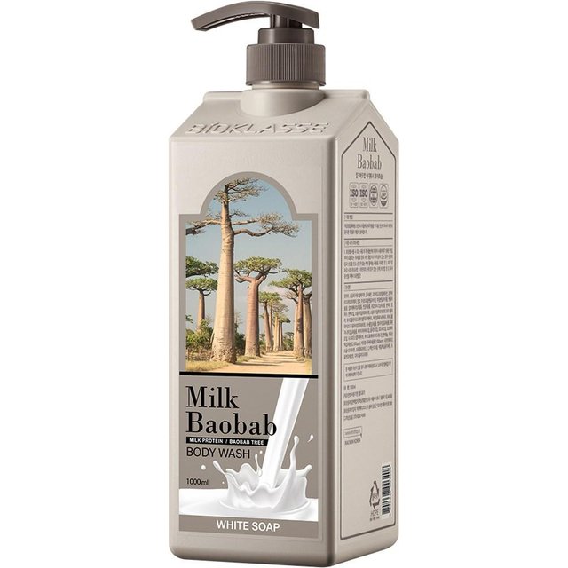Milch Baobab Duschgel Weiße Seife Duft, 1L, 1 Stück beige