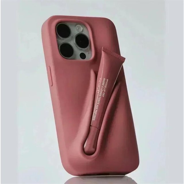 Herbst Neue Rho DIY Lippenstift Lippenstift Silikon Abdeckung für IPhone 16 15 14 13 12 11 Pro Max Plus Telefon halter Schutzhülle For iPhone 15&No Lipstick