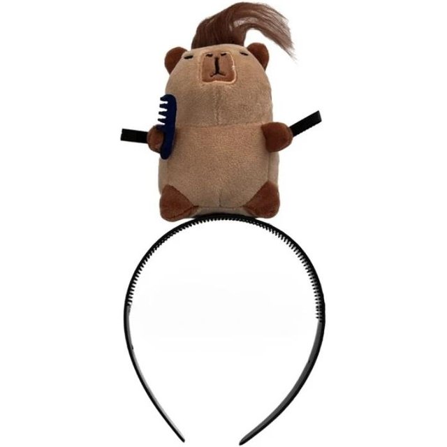 Ratatouille Mauskopf Haarband Capybara Lustig Plüsch Haarreif Halloween Deko Capibara Frauen Haarband Make-up Kopfschmuck Haarnadel brown