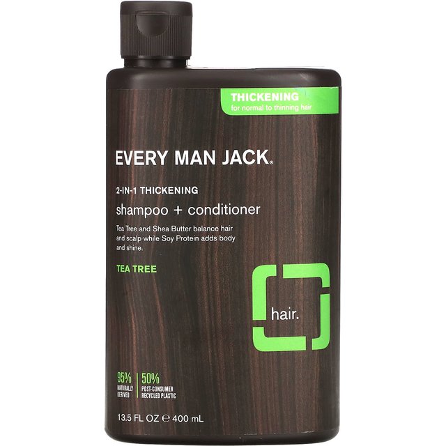 2-In-1 Strengthening Shampoo & Conditioner, Normal to Fine Hair, Tea Tree, 400 Ml (13.5 Fl Oz) black