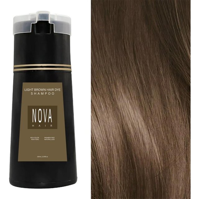 Nova Haarfärbe-Shampoo Reichhaltiges Farbeverstärkendes Haarfärbe-Shampoo Für Lebendige Nuancen hellbraune