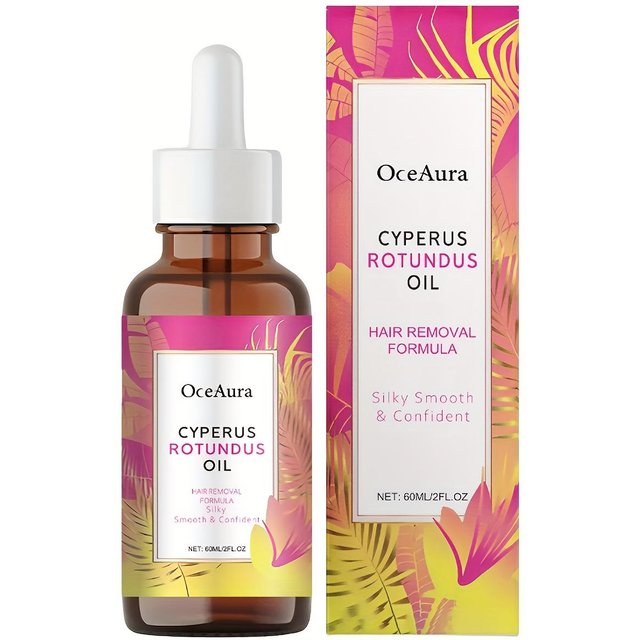 OceAura Cyperus Rotundus Öl zur Haarentfernung Weiche Glatte Hautpflege Tiefenfeuchtigkeit Hemmung des Haarwuchses After-Shave-Öl 60ml white