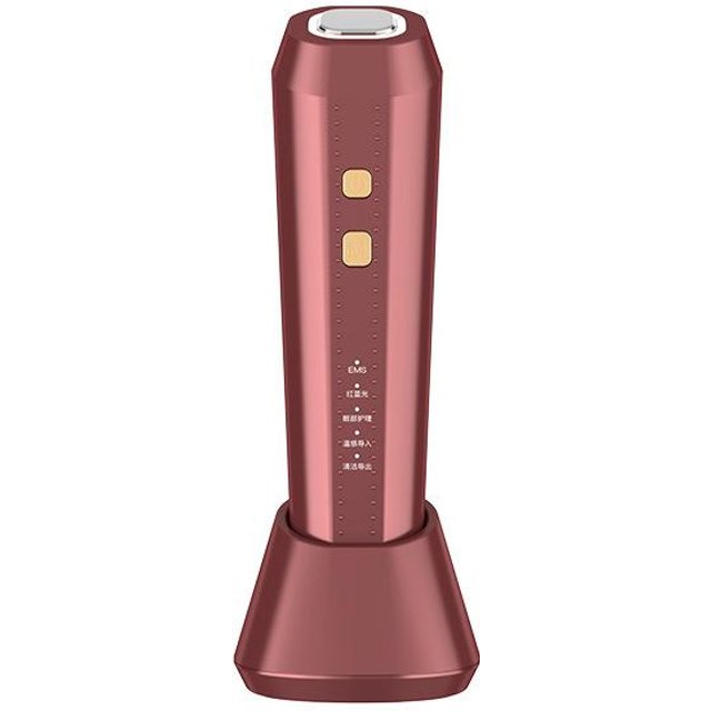 Reinigung Hautverjüngung Warme Kompresse Einschleuser Poren verkleinern Multifunktionales Heim-Hautpflege Lichttherapie Blaulicht Schönheitsinstrument pink