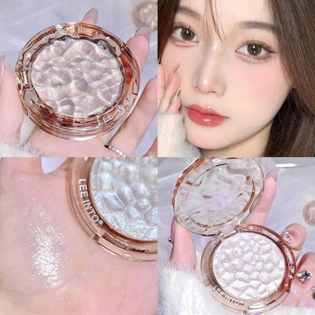 Hochglänzende Glitzer-Highlight-Konturpalette, natürliche Glanzkontur, erhellende Gesichts-Make-up-Kosmetik weiß