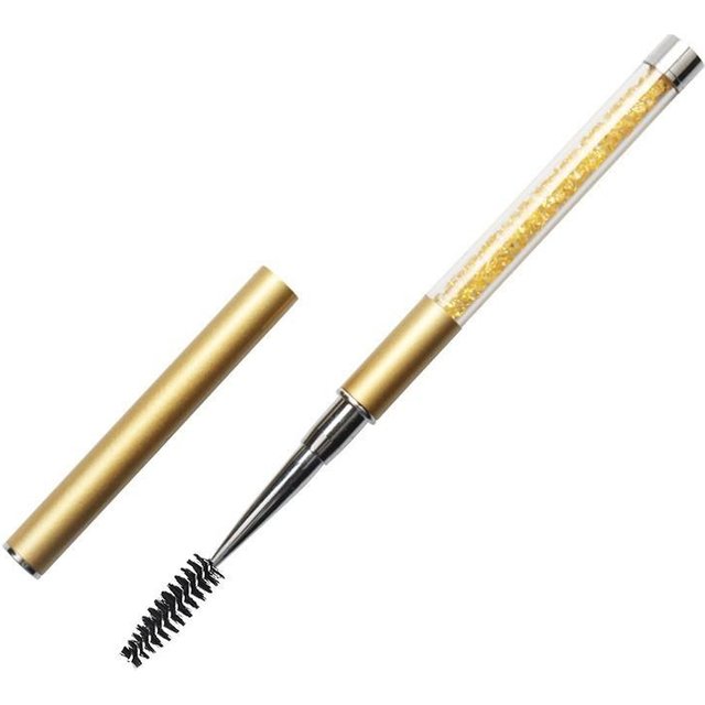 Pinceau à cils à manche en strass Réutilisable Pinceaux applicateurs de mascara Baguettes Pinceaux Outil de maquillage pour extensions de cils Cils or