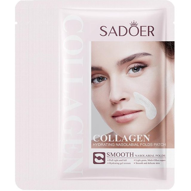 10 Stück SADOER Hyaluronsäure Kollagen Gesichtsmaske für Stirn Augen Wangen Feuchtigkeitsspendend Straffend Hydrierend Gesichts-Pads Hautpflege