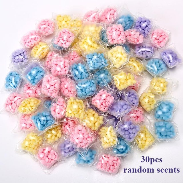 10/30 PIÈCES Perles de Parfum pour Linge, Granulés Solubles dans l'Eau Capsules Adoucissantes pour Tissu, Booster de Parfum pour Linge, Amplificateur de Parfum 30pcs