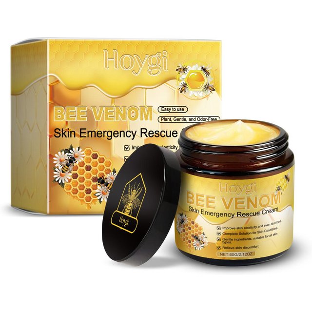 Bienengiftcreme Lindert Rötungen Repariert geschädigte Haut Stärkt die Hautbarriere Tiefenfeuchtigkeitsspendende Hautpflege Nährende Körpercreme 60g yellow