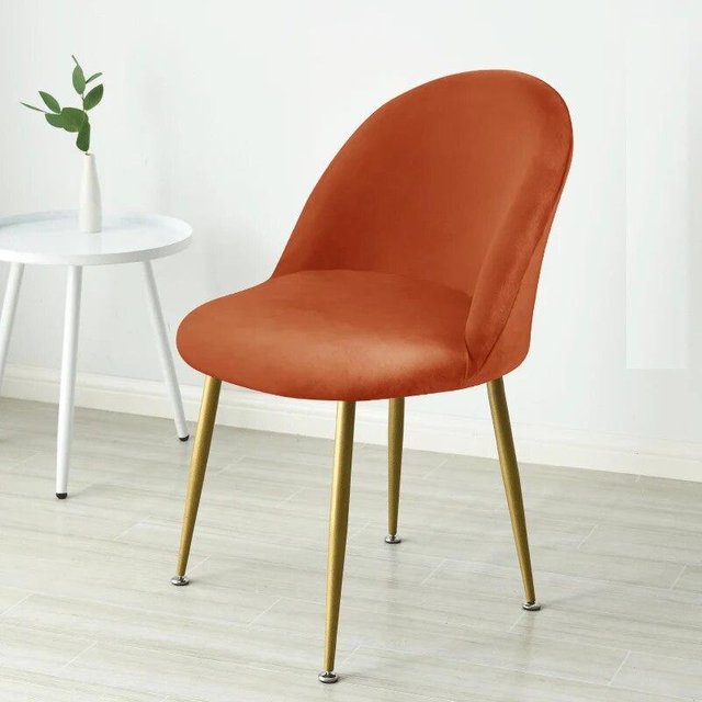 Einfarbiger Samt-Esszimmerstuhlbezug, elastisch, dehnbar, niedrige Rückenlehne, Entenschnabelstuhl-Schonbezug, weicher Make-up-Sitzbezug für Zuhause und Hotel 1pcs chair cover brown