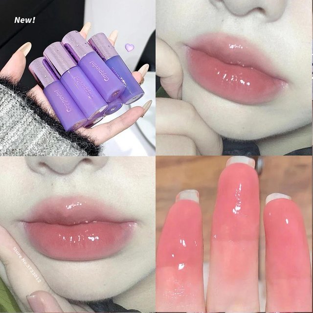 Lipgloss Sexy Lila Rot Spiegel Wasser Lippenglasur Feuchtigkeitsspendendes Gelee Langlebiger, nicht klebriger flüssiger Lippenstift gray