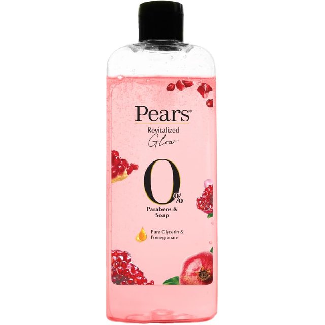 Pears Glycérine Pure à 98% Gel Douche Éclat Revitalisant à la Grenade et 0% Paraben & Savon pour un Éclat Revitalisé, 250ml white