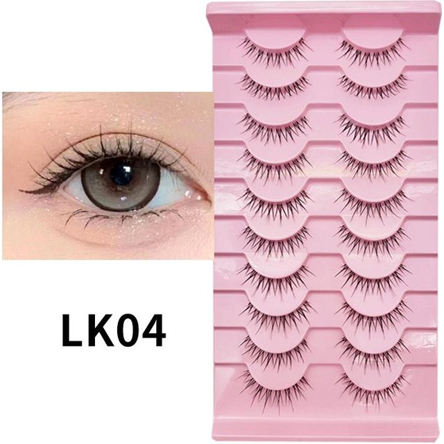 Kosmetik Natürliche Wimpern Streifen Falsche Augenwimpern Make-up Wimpernverlängerung Wimpern Nerz Flauschig Augen-Make-up LK04 beige