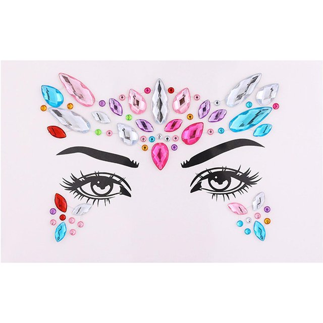 Strass Gesicht Dekorative Aufkleber Bühne Make-Up Aufkleber Kristall Dekorative Aufkleber Augen Make-Up SY002MIXED white