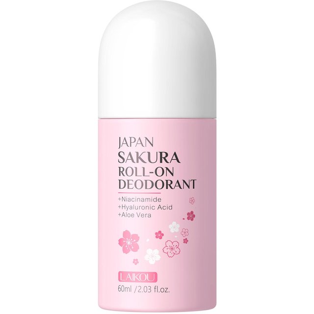 Kirschblüten Roll-on Deodorant 60ml Reiseformat Antiperspirant 24h Geruchskontrolle Schweißschutz Langanhaltender Frischer Duft Port white