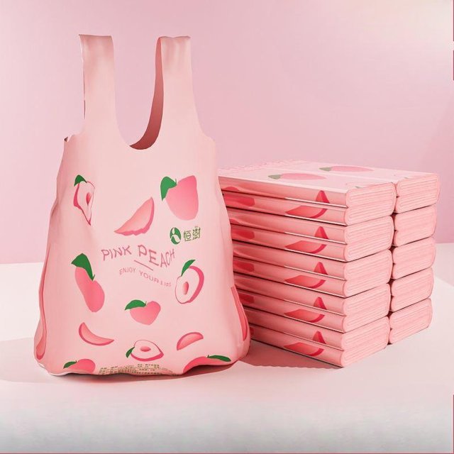 Sacs Poubelle Épais Anti-Moustiques et Anti-Odeurs en Armoise, Sacs Plastiques Parfumés, Sacs Alimentaires à Main Honey peach(50) pink