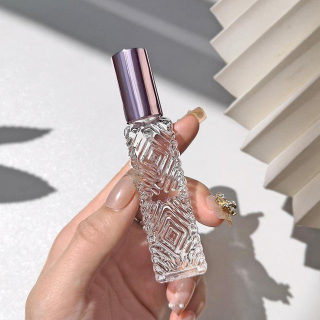 1 pièce 12 ml Alliage d'aluminium Tête Pulvérisateur Bouteille en Verre Motif Diamant Petit Atomiseur de Parfum Bouteille rose or