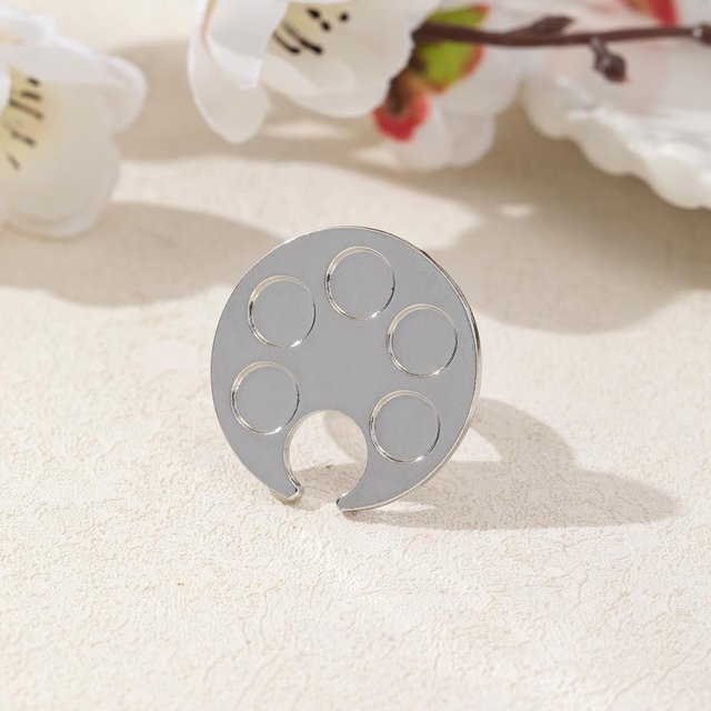 1 Stück Nagelkunst-Palette Ring-Set, Polier- und Zeichen-Mischpalette, Nagel-Farbmischwerkzeug, Perfekt für Nagelkünstler und Make-up-Künstler 1pcs gray