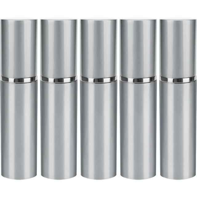 Mini bouteille de parfum rechargeable de 10ml, 5 pièces, atomiseur Portable en aluminium, vaporisateur de parfum, cosmétique argenté