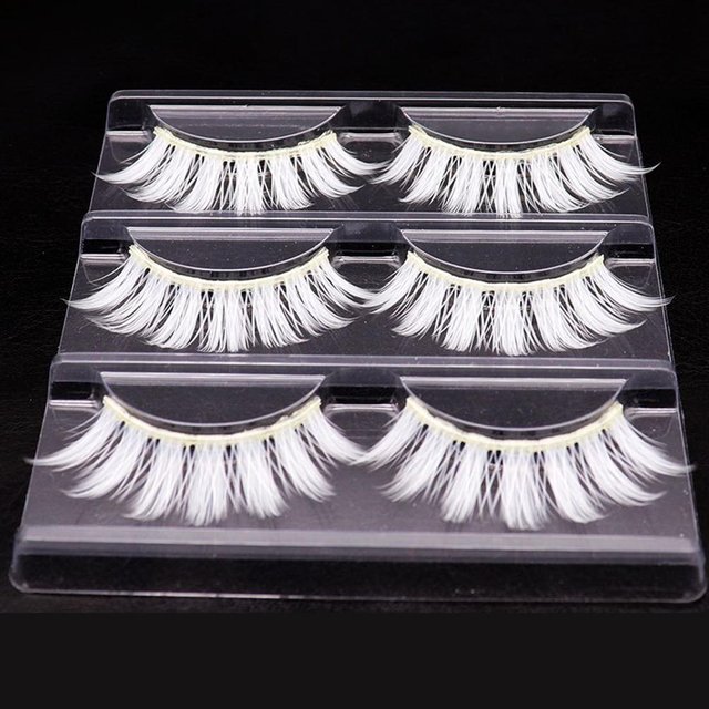 Weiße Falsche Wimpern Cosplay Make-up Falsche Augenwimpern Maskerade Party Wimpern gray